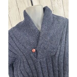 Men's Land's End Sweater Wool Blend Blue Size L
